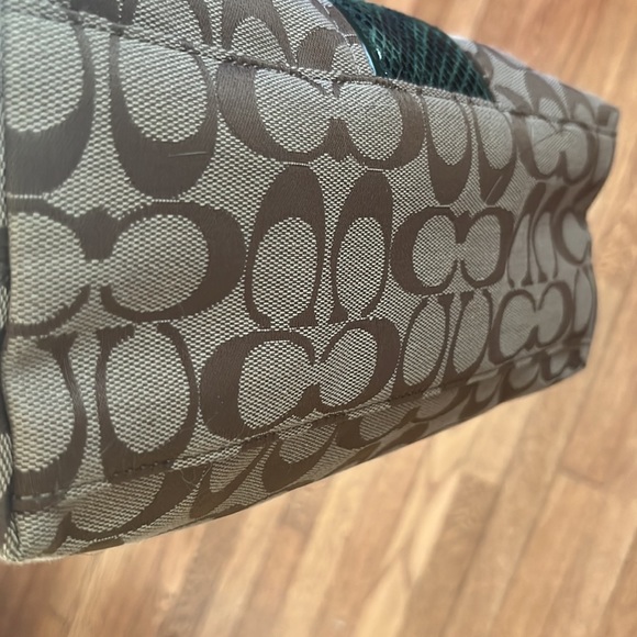 Coach bag & wristlet NWT Khaki/green python print vintage - Picture 7 of 11